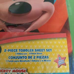 Mickey Mouse 2 Piece Toddler Sheet Set Toddler Bed 2014 Disney  Clubhouse New